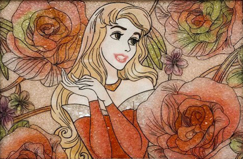 絵画　眠れる森 ジュエリー絵画® ディズニー ロイヤルフローラル「眠れる森