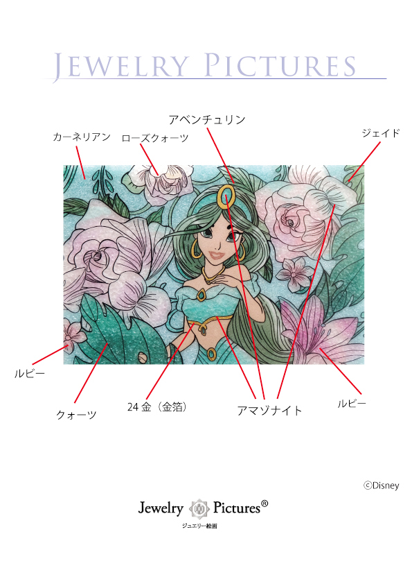 ジュエリー絵画® ディズニー ロイヤルフローラル「アラジン」XSサイズ
