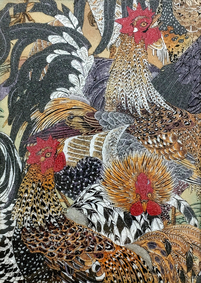 ジュエリー絵画 伊藤若冲 動植綵絵『群鶏図』