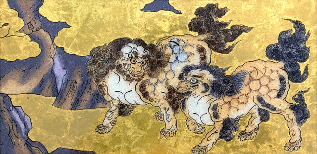 ジュエリー絵画 狩野永徳『唐獅子図屏風』