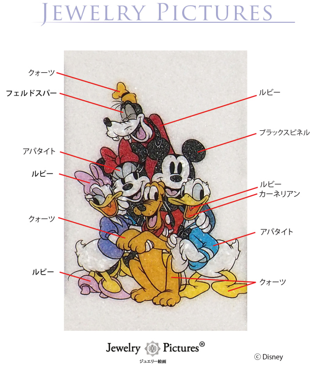 限定品 Disney ディズニー ジュエリー絵画 ジュエリー絵画® ディズニー 「ミッキー＆フレンズ」XSサイズ